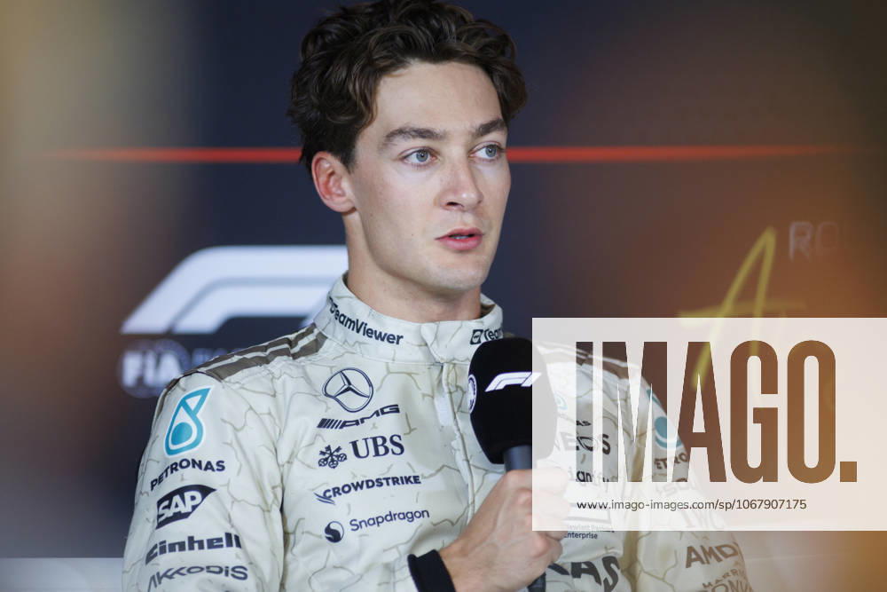 Formula 1 United States Grand Prix - Sprint AUSTIN, USA - OCTOBER 18: George Russell of Mercedes AMG Petronas F1 Team W16 is seen during an interview following the United States Grand Prix sprint race at the Circuit of the Americas in Austin, Texas on October 18, 2025. Jorge Salgado Anadolu Austin United States. Editorial use only. Please get in touch for any other usage.