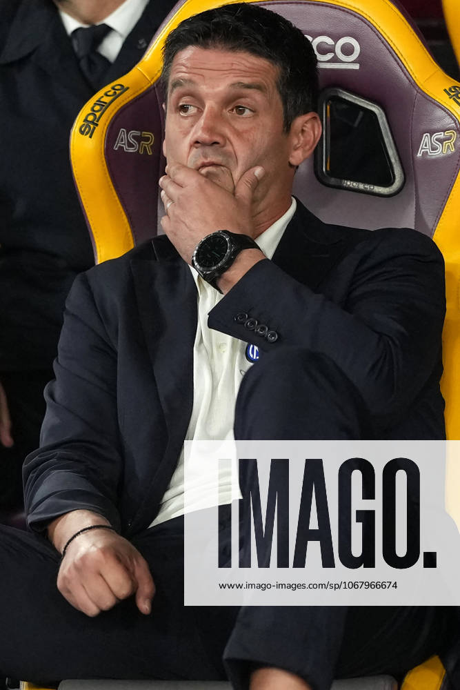Cristian Chivu, head coach of FC Internazionale, during the Serie A 2025 2026 football match between AS Roma and FC Internazionale at Stadio Olimpico in Rome (Italy), October 18, 2025. antoniettaxbaldassarre