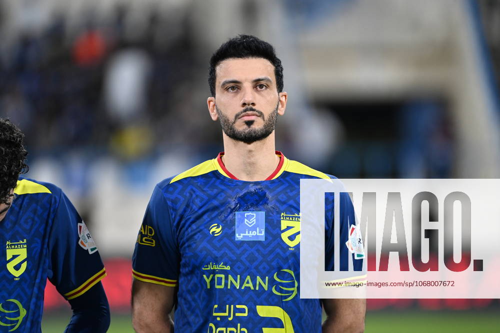 Saudi Pro League match between Al Al Okhdood and Al Hazm at Prince Hathloul bin Abdulaziz Sports City Stadium NAJRAN , SAUDI ARABIA - OCTOBER 18: Omar Al Somah during the Saudi Pro League match between Al Al Okhdood and Al Hazm at Prince Hathloul bin Abdulaziz Sports City Stadium on October 18, 2025 in Najran, Saudi Arabia. najran