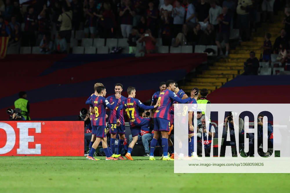 Fermin Lopez of FC Barcelona, Barca celebrates a goal during the UEFA Champions League 2025 26 League Phase MD3 match between FC Barcelona and Olympiacos FC at Estadi Olimpic Lluis Companys on October 21, 2025 in Barcelona, Spain. Barcelona SPAIN - ZUMAa181 20251021_zaa_a181_310