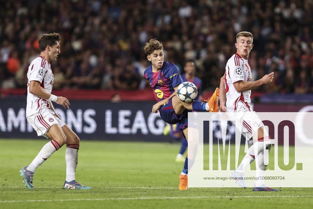 Fermin Lopez of FC Barcelona, Barca in action during the UEFA Champions League 2025 26 League Phase MD3 match between FC Barcelona and Olympiacos FC at Estadi Olimpic Lluis Companys on October 21, 2025 in Barcelona, Spain. Barcelona SPAIN - ZUMAa181 20251021_zaa_a181_349