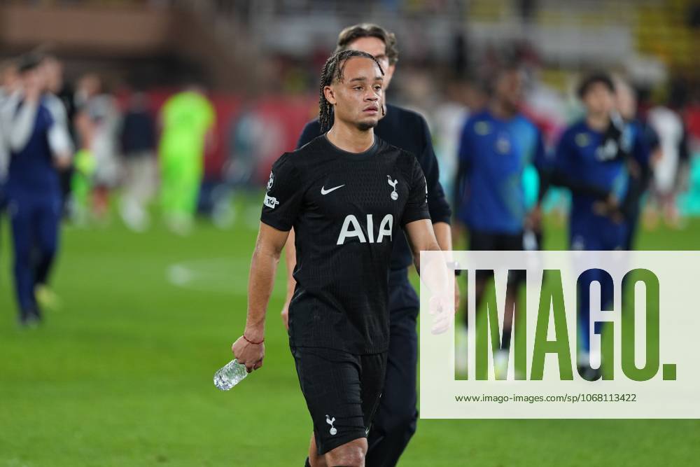 Xavi Simons of Tottenham leaves the pitch at the end of the match Monaco v Tottenham Hotspur, UEFA Champions League, Group Stage, Football, Stade Louis II, Monaco - 22 Oct 2025Monaco Stade Louis II Monaco