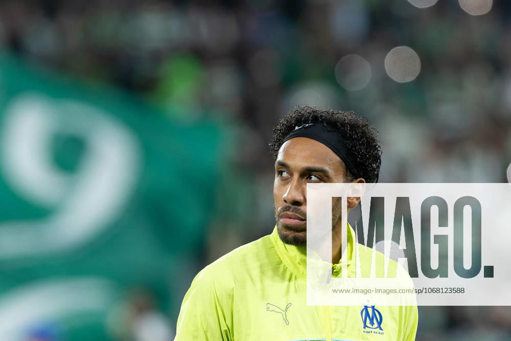 Marseille forward from Gabon PIERRE AUBAMEYANG (97) before the start of the game for the Matchday 3 of Group Phase for the UEFA Champions League between Sporting and Marseille at Estadio Jose de Alvalade Lisbon Portugal - ZUMAs359 20251022_zsp_s359_049