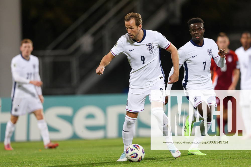 Ryga Pilka nozna. Eliminacje Mistrzostw Swiata 2026 mecz : Lotwa - Anglia --- Football. FIFA World Cup, WM, Weltmeisterschaft, Fussball eliminations match : Latvia - England Nz Harry Kane, Bukayo Saka Fot. Stanislaw Klepka Arena Akcji NEWSPIX.PL --- newspix.pl