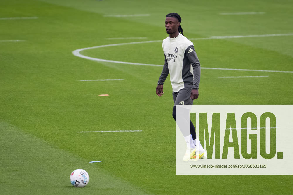 Real Madrid Training Session Eduardo Camavinga of Real Madrid is seen training during the Training Session ahead of their LaLiga EA Sports match against Valencia CF at Ciudad Real Madrid on October 31, 2025 in Madrid, Spain. Valdebebas Ciudad Real Madrid Madrid Spain
