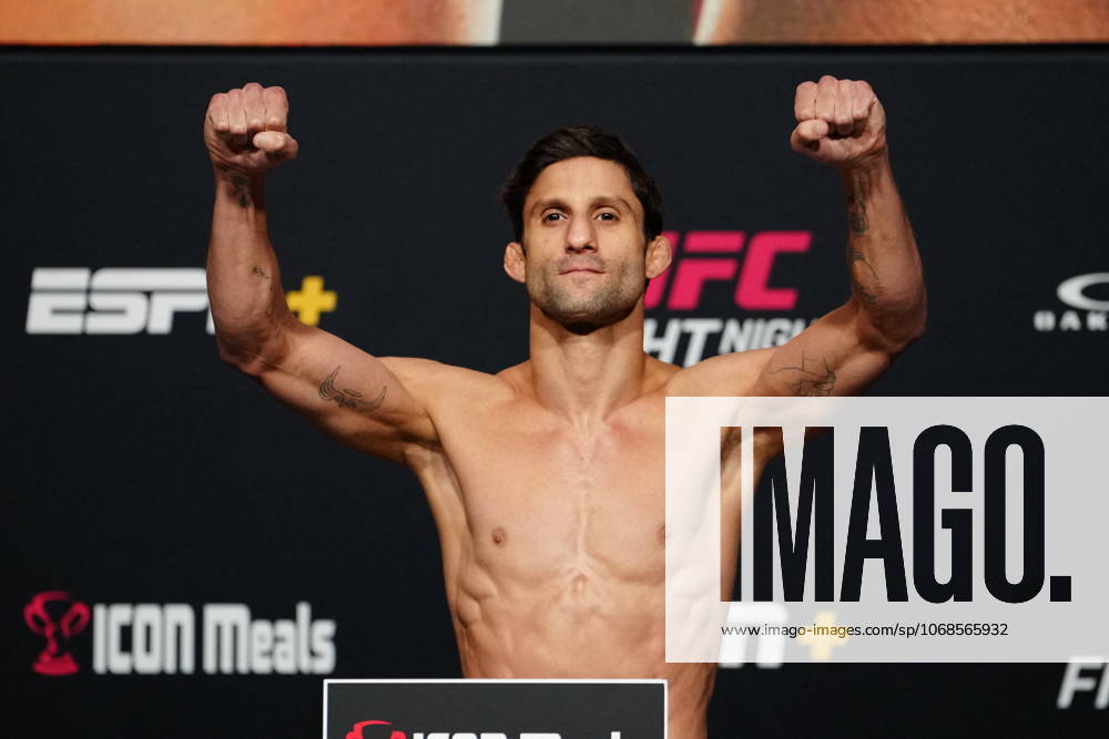 UFC Fight Night - Garcia vs Onama: Official Weigh-In LAS VEGAS, NV - OCT 31: Allan Nascimento steps on the scale for the official weigh-ins at UFC Apex for UFC Fight Night - Garcia vs Onama on October 31, 2025 in Las Vegas, NV, United States. (Photo by Louis Grasse PxImages) Las Vegas, NV LAS VEGAS, NV United States