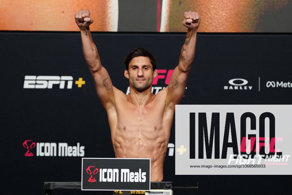 UFC Fight Night - Garcia vs Onama: Official Weigh-In LAS VEGAS, NV - OCT 31: Allan Nascimento steps on the scale for the official weigh-ins at UFC Apex for UFC Fight Night - Garcia vs Onama on October 31, 2025 in Las Vegas, NV, United States. (Photo by Louis Grasse PxImages) Las Vegas, NV LAS VEGAS, NV United States