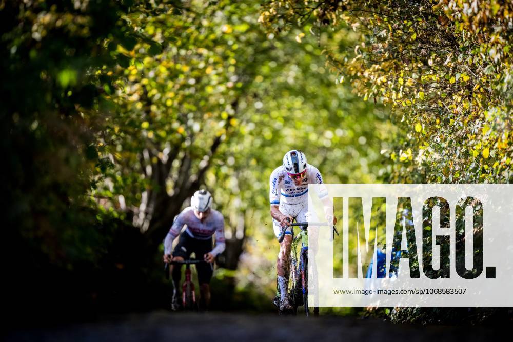 Belgian Thibau Nys pictured in action during the men elite race of the Koppenbergcross, the first race (out of eight) of the X2O Badkamers trophy cyclocross competition, in Melden, Oudenaarde, on Saturday 01 November 2025. JASPERxJACOBS x138629996x