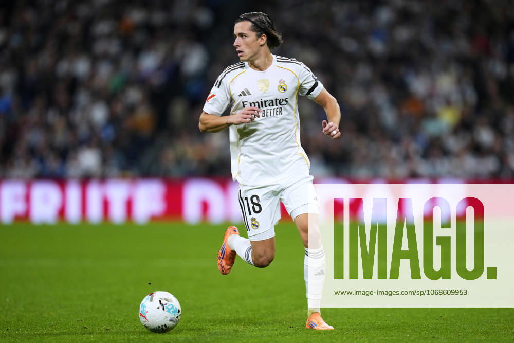 ESP: Real Madrid CF - Valencia CF. La Liga EA Sports. Date 11 Alvaro Carreras of Real Madrid CF during the La Liga EA Sports match between Real Madrid CF and Valencia CF played at Santiago Bernabeu Stadium on November 1, 2025 in Madrid. kpng