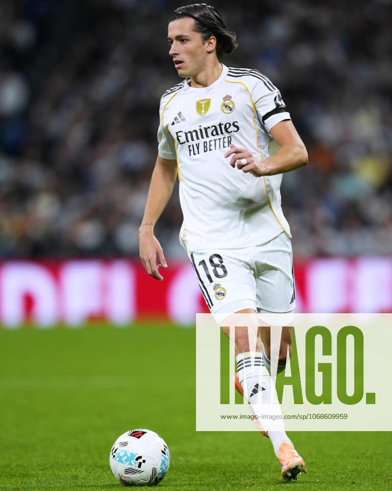 ESP: Real Madrid CF - Valencia CF. La Liga EA Sports. Date 11 Alvaro Carreras of Real Madrid CF during the La Liga EA Sports match between Real Madrid CF and Valencia CF played at Santiago Bernabeu Stadium on November 1, 2025 in Madrid. kpng