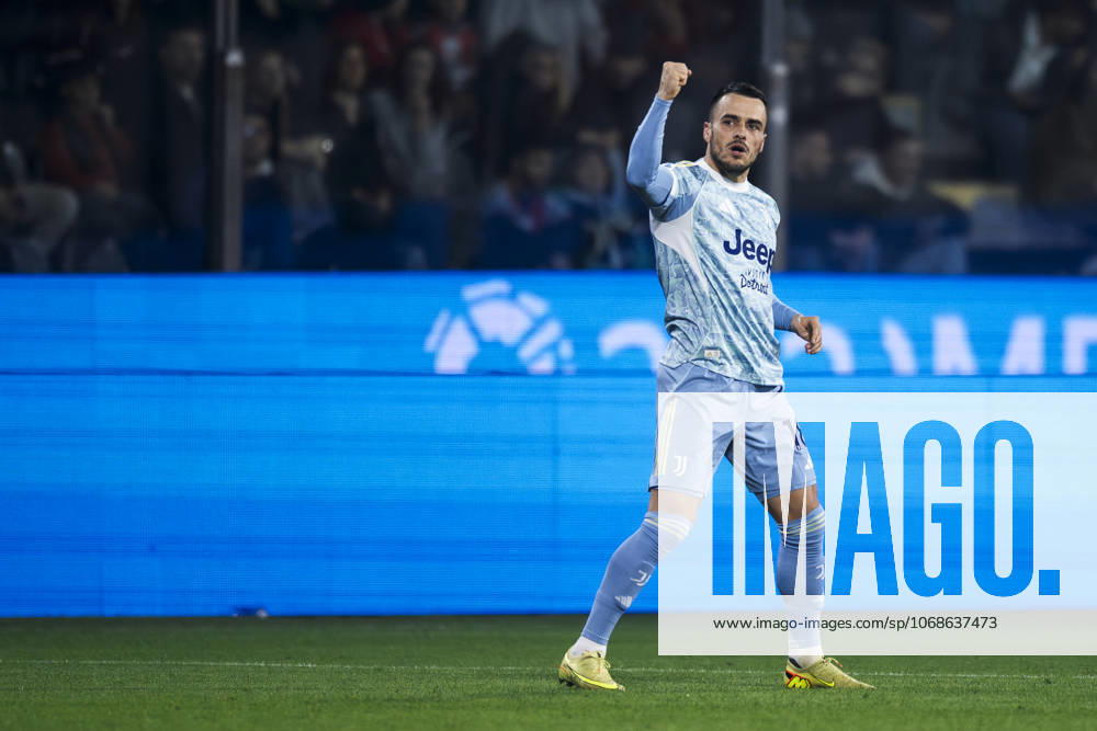US Cremonese v Juventus FC - Serie A Filip Kostic of Juventus FC celebrates after scoring the opening goal during the Serie A football match between US Cremonese and Juventus FC. Cremona Italy