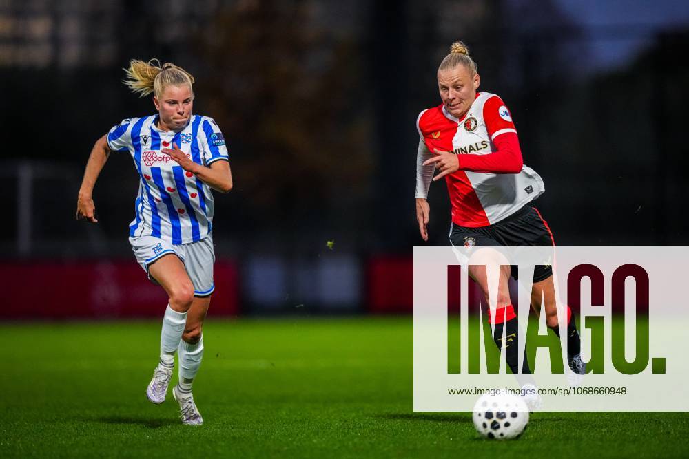, Sportcomplex Varkenoord , season 2025 2026 , Dutch Eurojackpot Vrouwen Eredivisie football , match between Feyenoord and sc Heerenveen (women) , picture shows Feyenoord player Ella Van Kerkhoven and sc Heerenveen player Eef Kerkhof Feyenoord - Heerenveen (women) x31820976x