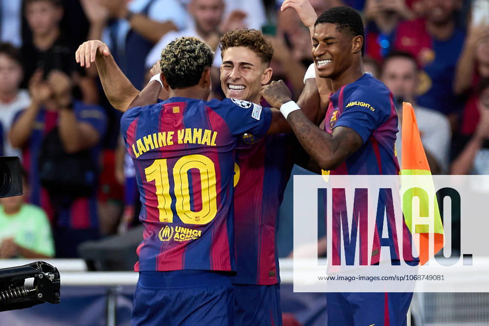 Fermin Lopez of FC Barcelona, Barca celebrates a goal during the UEFA Champions League match between FC Barcelona v Olympiakos Piraeus at the Lluis Companys Olympic Stadium on October 21, 2025 in Barcelona Spain. Barcelona Spain - ZUMAr232 20251021_zsp_r232_055