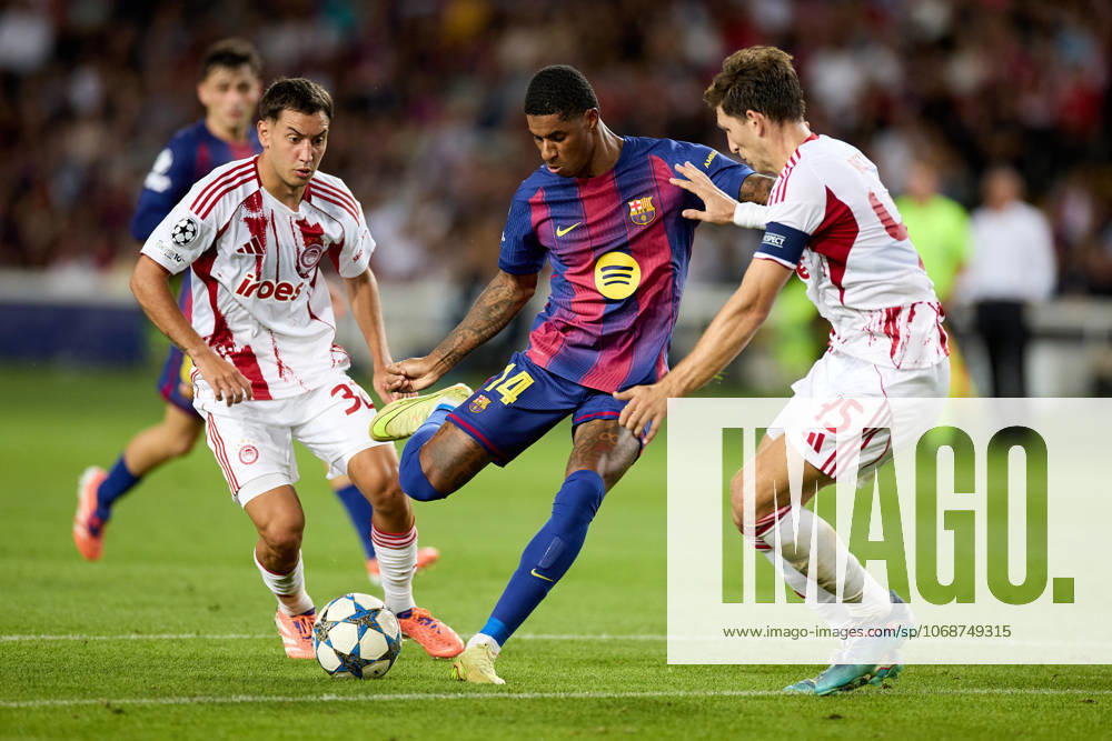 Fermin Lopez of FC Barcelona, Barca in action during the UEFA Champions League match between FC Barcelona v Olympiakos Piraeus at the Lluis Companys Olympic Stadium on October 21, 2025 in Barcelona Spain. Barcelona Spain - ZUMAr232 20251021_zsp_r232_083