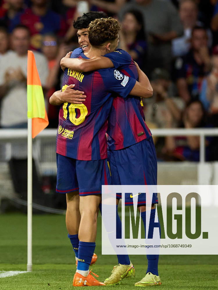 Fermin Lopez of FC Barcelona, Barca celebrates a goal during the UEFA Champions League match between FC Barcelona v Olympiakos Piraeus at the Lluis Companys Olympic Stadium on October 21, 2025 in Barcelona Spain. Barcelona Spain - ZUMAr232 20251021_zsp_r232_092