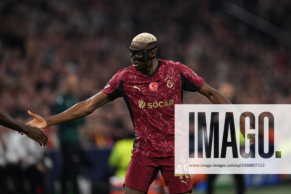 Ajax v Galatasaray - UEFA Champions League AMSTERDAM, NETHERLANDS - NOVEMBER 05: Victor Osimhen (45) of Galatasaray gestures during the UEFA Champions League 2025 26 League Phase MD4 football match between Ajax and Galatasaray at Johan Cruijff Arena in Amsterdam, Netherlands on November 05, 2025. Halil Sagirkaya Anadolu Amsterdam Netherlands. Editorial use only. Please get in touch for any other usage.