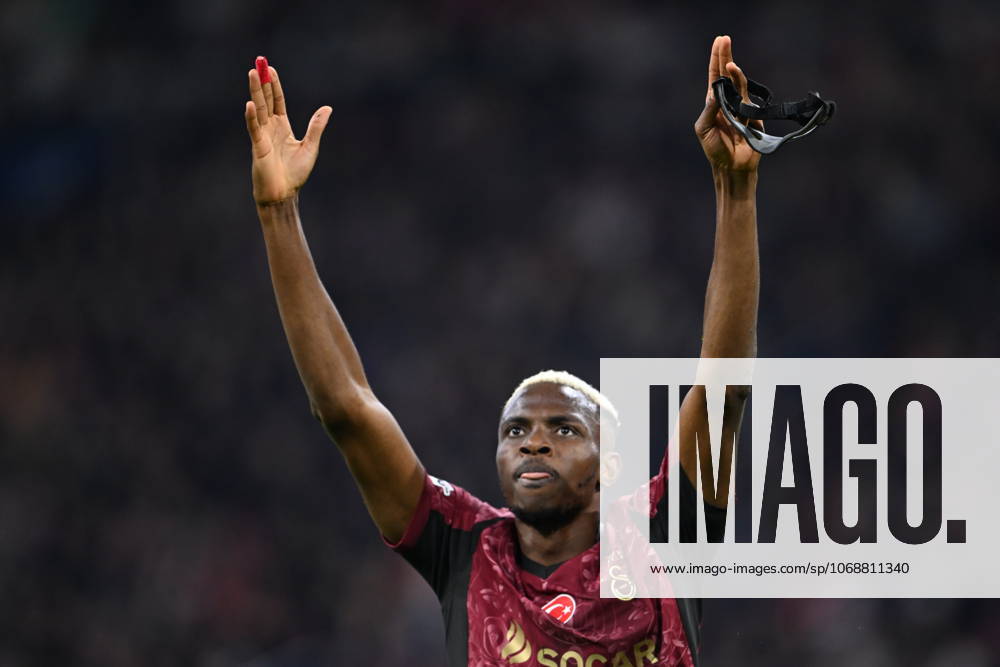 Ajax v Galatasaray - UEFA Champions League AMSTERDAM, NETHERLANDS - NOVEMBER 05: Victor Osimhen of Galatasaray celebrates after scoring a goal during the UEFA Champions League week 4 football match between Ajax and Galatasaray at Johan Cruijff Arena in Amsterdam, Netherlands on November 05, 2025. Halil Sagirkaya Anadolu Noord-Holland Netherlands. Editorial use only. Please get in touch for any other usage.