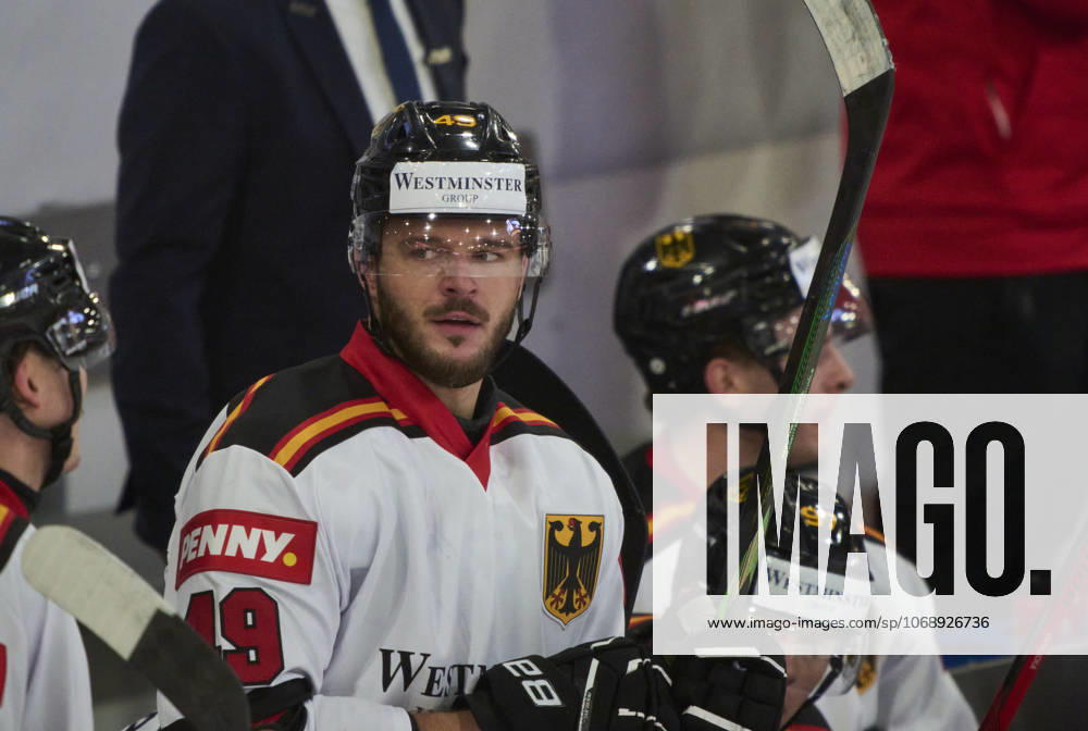 Lukas Kälble, Kaelble of Germany at the match GERMANY - LATVIA 4-1 DEB Ice hockey, Eishockey DEUTSCHLAND CUP in Landshut, Germany, November 6, 2025, Season 2025 2026.