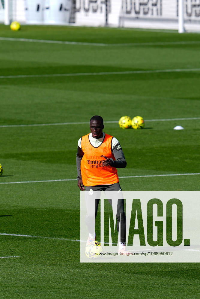 Ferland Mendy during the Real Madrid training session ahead their upcoming Spanish League, LaLiga EA Sports, football match against Rayo Vallecano at Ciudad Deportiva Real Madrid on November 8, 2025, in Valdebebas, Madrid, Spain. Valdebebas Spain - ZUMAa181 20251108_zaa_a181_043