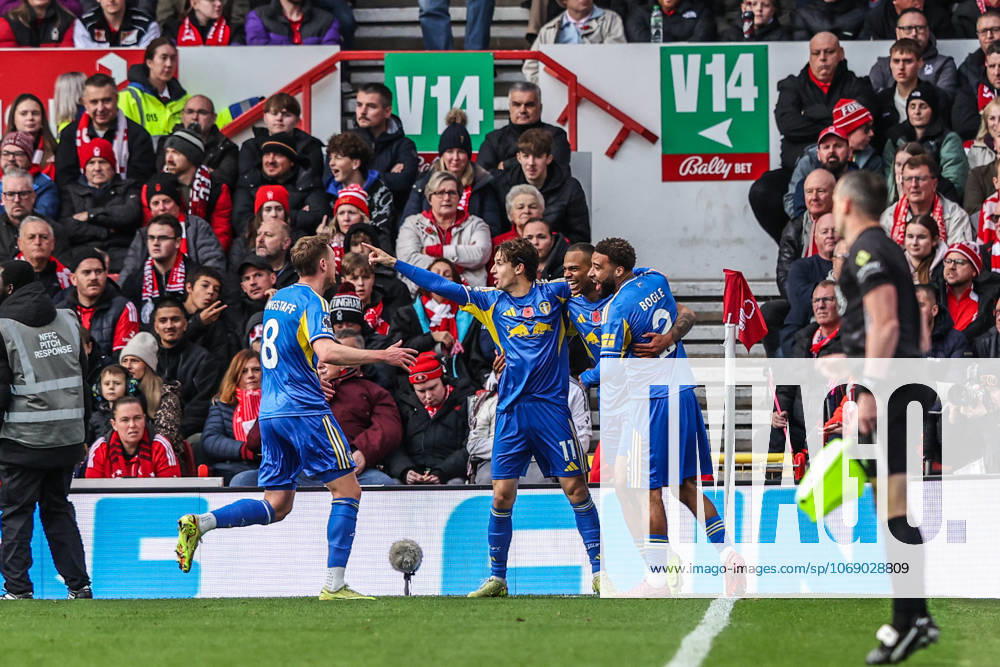Premier League Nottingham Forest v Leeds United Lukas Nmecha of Leeds United celebrates his goal to make it 0-1 during the Premier League match Nottingham Forest vs Leeds United at City Ground, Nottingham, United Kingdom, 9th November 2025 (Photo by Alfie Cosgrove News Images) Nottingham City Ground Nottinghamshire United Kingdom