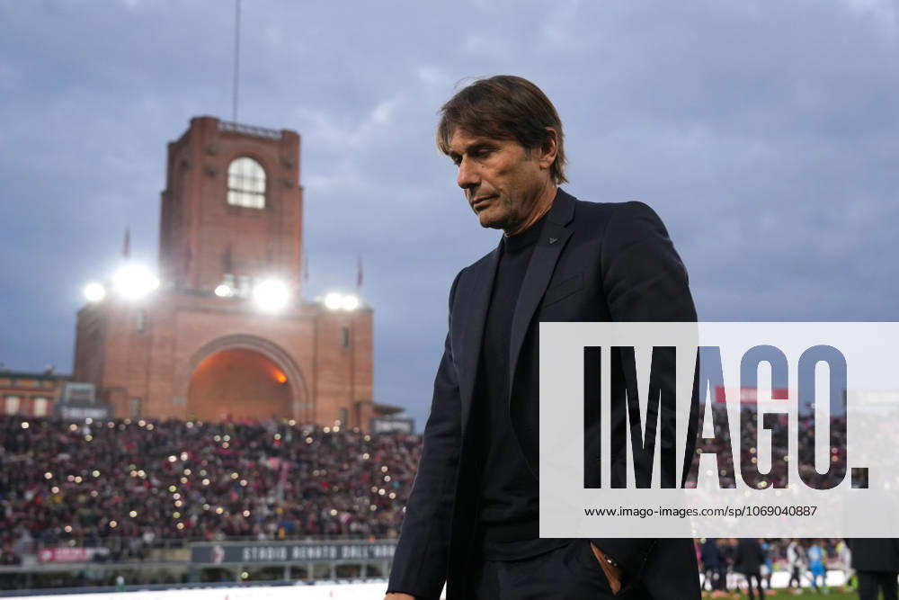 Napoli s head coach Antonio Conte leaves the field with head down at the end of the Serie A soccer match between Bologna and Napoli at the Renato DallAra Stadium in Bologna, north Italy - Sunday, November 9, 2025 -