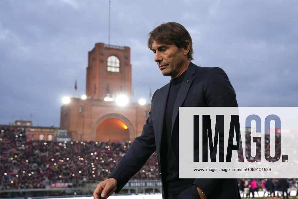 Napoli s head coach Antonio Conte leaves the field with head down at the end of the Serie A soccer match between Bologna and Napoli at the Renato DallAra Stadium in Bologna, north Italy - Sunday, November 9, 2025 -