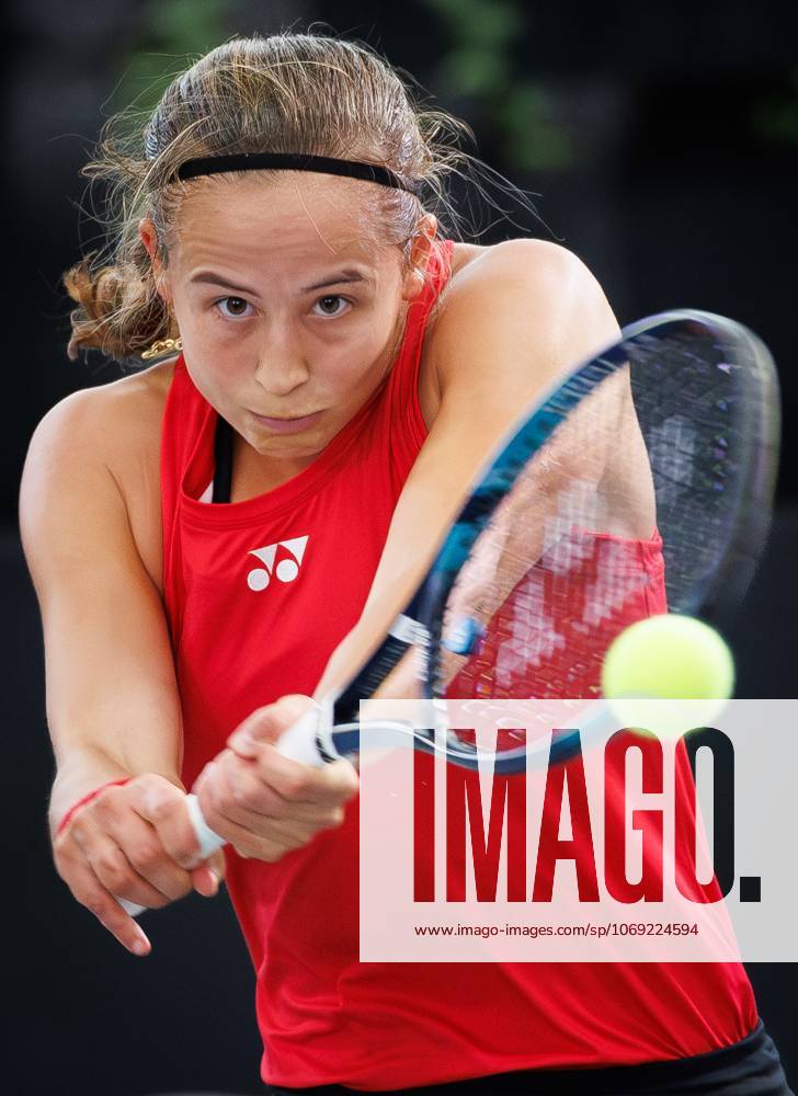 Belgian Hanne Vandewinkel pictured in action during the second game between Belgian Vandewinkel and Turkish Sonmez in the Billie Jean King Cup Play-offs, between Belgium and Turkey, on Saturday 15 November 2025 in Ismaning, Germany. PHOTO BENOITxDOPPAGNE x141783224x