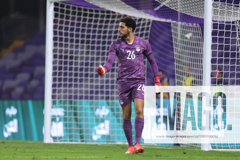 2025, 17 November - Al Ain, UAE - Mostafa Shobeir Goalkeeper of Egypt national team, Nationalteam during the FIFA friendly international team match between Egypt National team and Cape Verde National team at Hazza bin Zayed Stadium in Ak Ain, UAE. FIFA Friendly international match, Länderspiel, Nationalmannschaft Egypt National team v Cape Verde National team before World Cup 2026