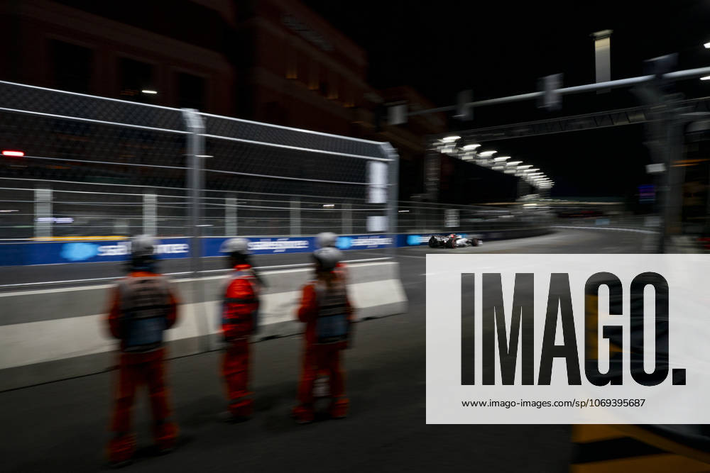 French Formula One driver Esteban Ocon of Haas F1 Team in action during the first free practice session of the Formula One Las Vegas Grand Prix at the Las Vegas Strip Circuit in Las Vegas on Thursday, November 20, 2025. LAS2025112033 GREGxNASH
