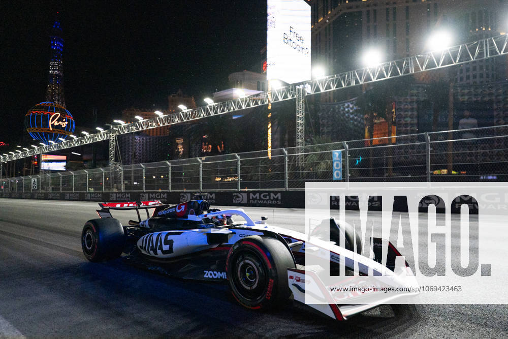 French Formula One driver Esteban Ocon of Haas F1 Team in action during the third free practice session of the Formula One Las Vegas Grand Prix at the Las Vegas Strip Circuit in Las Vegas on Friday, November 21, 2025. LAS2025112128 GREGxNASH
