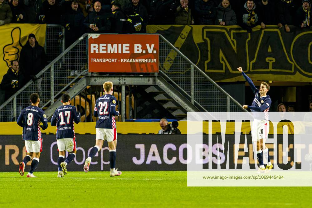 Guus Til of PSV Eindhoven celebrates after scoring his teams first goal NAC Breda v PSV Eindhoven, Eredivisie, NAC Breda v PSV Eindhoven, Rat Verlegh Stadion, November 22, 2025, Breda, Netherlands.