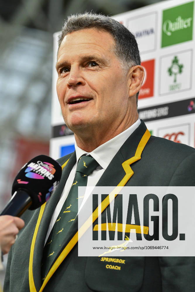 Ireland v South Africa Quilter Nations Series South Africa Head Coach Rassie Erasmus before the Quilter Nations Series match at the Aviva Stadium, Dublin UK Newspapers OUT