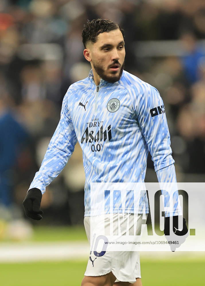 Newcastle United v Manchester City Premier League Rayan Cherki of Manchester City warms up during the Premier League match at St. James s Park, Newcastle UK Newspapers OUT