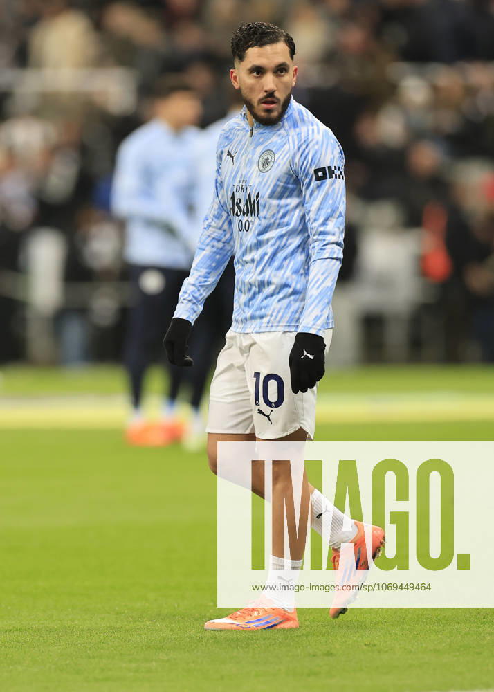 Newcastle United v Manchester City Premier League Rayan Cherki of Manchester City warms up during the Premier League match at St. James s Park, Newcastle UK Newspapers OUT