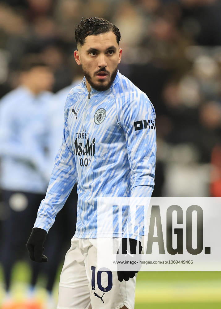 Newcastle United v Manchester City Premier League Rayan Cherki of Manchester City warms up during the Premier League match at St. James s Park, Newcastle UK Newspapers OUT