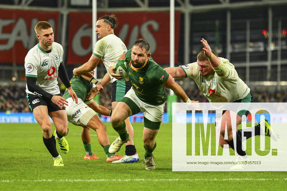 Ireland v South Africa Quilter Nations Series Cobus Reinach of South Africa scores his sides second try during the Quilter Nations Series match at the Aviva Stadium, Dublin UK Newspapers OUT