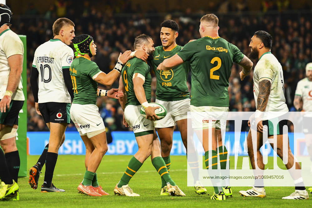 Ireland v South Africa Quilter Nations Series Cobus Reinach of South Africa scores his sides second try during the Quilter Nations Series match at the Aviva Stadium, Dublin UK Newspapers OUT