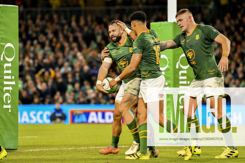 Ireland v South Africa Quilter Nations Series Cobus Reinach of South Africa scores his sides second try during the Quilter Nations Series match at the Aviva Stadium, Dublin UK Newspapers OUT