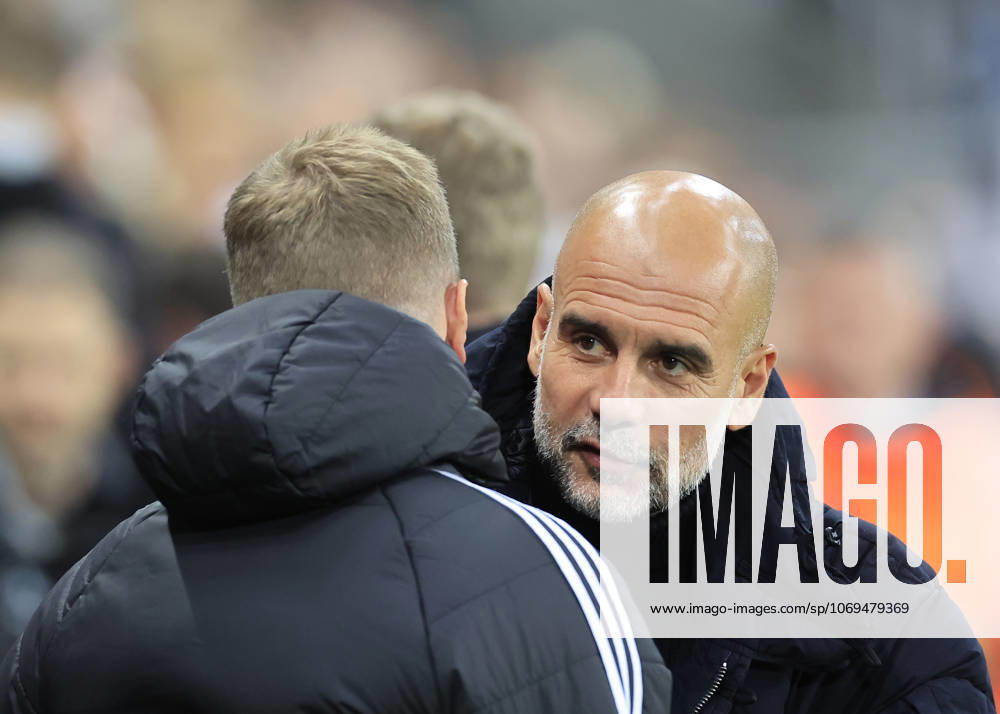 Newcastle United v Manchester City Premier League Eddie Howe Newcastle United Manager (left) with Pep Guardiola Manchester City Manager during the Premier League match at St. James s Park, Newcastle UK Newspapers OUT