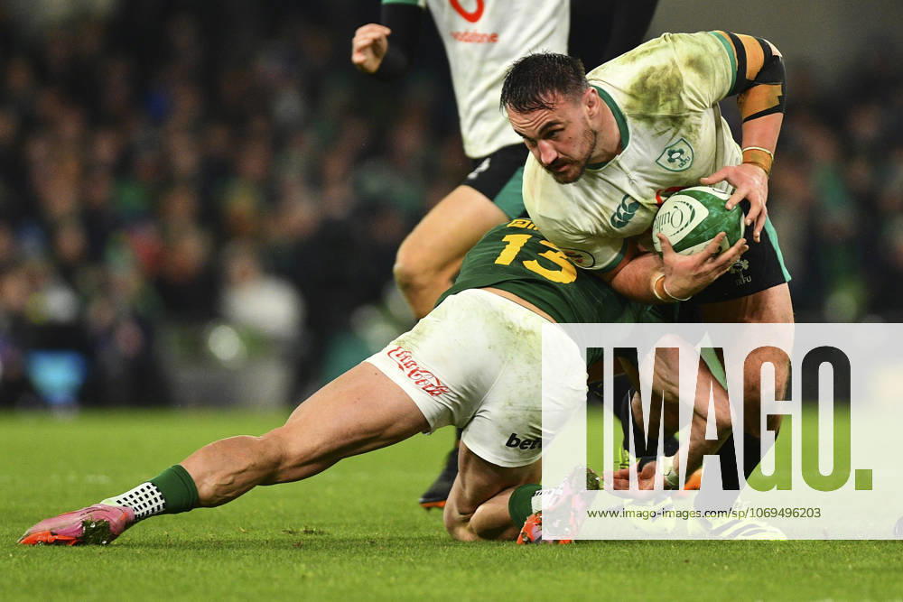 Ireland v South Africa Quilter Nations Series Ronan Kelleher of Ireland and Jesse Kriel of South Africa during the Quilter Nations Series match at the Aviva Stadium, Dublin UK Newspapers OUT
