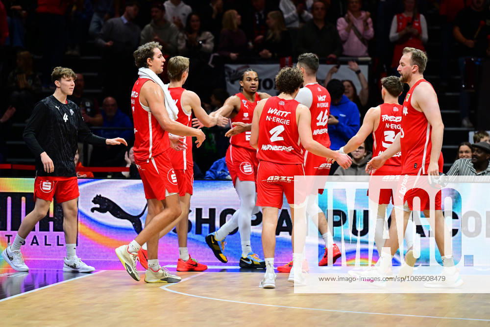 Basketball Season 2025 2026 2 Bundesliga Pro A 10 Matchday Nuremberg Falcons Basketball Club NBC BBC Bayreuth AlSch Team Falcons Nuremberg rejoices claps off