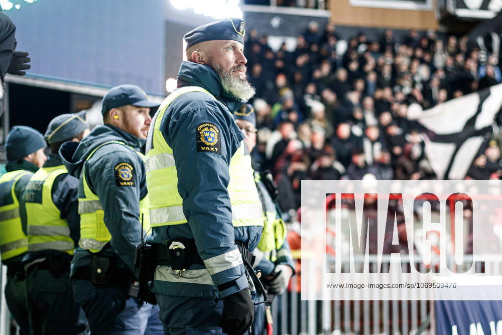 Security guards during the Superettan qualifying match between Örebro and Hammarby TFF on November 23, 2025 in Örebro