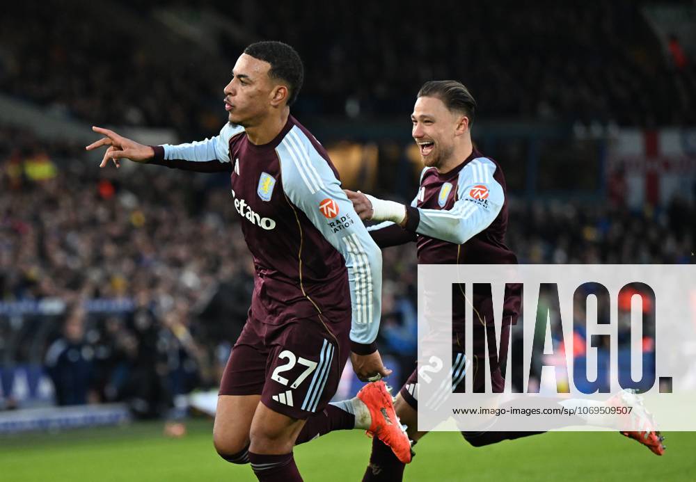 Morgan Rogers of Aston Villa celebrates after scoring the team s second goal Leeds United v Aston Villa, Premier League, Football, Elland Road, Leeds, UK - 23 Nov 2025Leeds Elland Road United Kingdom