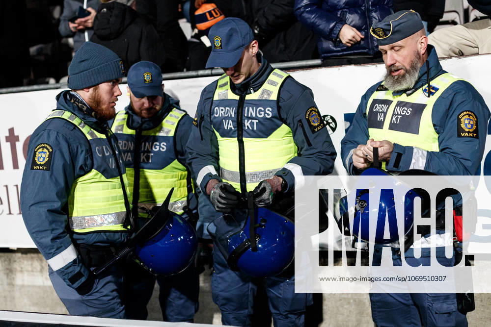 Security guards during the Superettan qualifying match between Örebro and Hammarby TFF on November 23, 2025 in Örebro