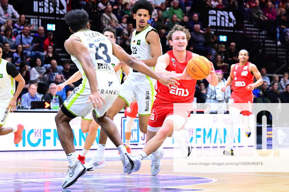 Basketball Season 2025 2026 2 Bundesliga Pro A 10 Matchday Nuremberg Falcons Basketball Club NBC BBC Bayreuth AlSch Kevaughn Allen 23, BBC Bayreuth Leroy Ikejiaku 22, BBC Bayreuth Carter Whitt 2, Nuremberg Falcons BC NBC