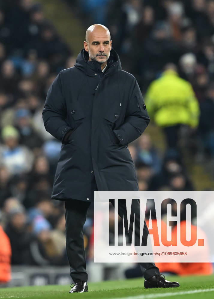 Manchester, England, 25th November 2025. Pep Guardiola manager of Manchester City during the Manchester City vs Bayer Leverkusen UEFA Champions League match at the Etihad Stadium, Manchester. Picture credit should read: Cody Froggatt Sportimage . SPI_086_CF_Man_City_Bayer SPI-4309-0171