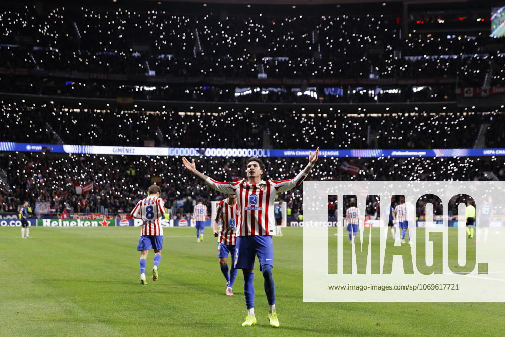 UEFA champions league - Atletico de Madrid vs Inter de Milan MADRID,SPAIN - 26 November:Jose Gimenez of Atletico de Madrid celebrates a goal during UEFA champions league 2025 26 match between Atletico de Madrid and Inter de Milan at Riyadh Air Metropolitano Stadium. (Photo by Guille Martinez f22photo) Madrid Riyadh Air Metropolitano Stadium Spain