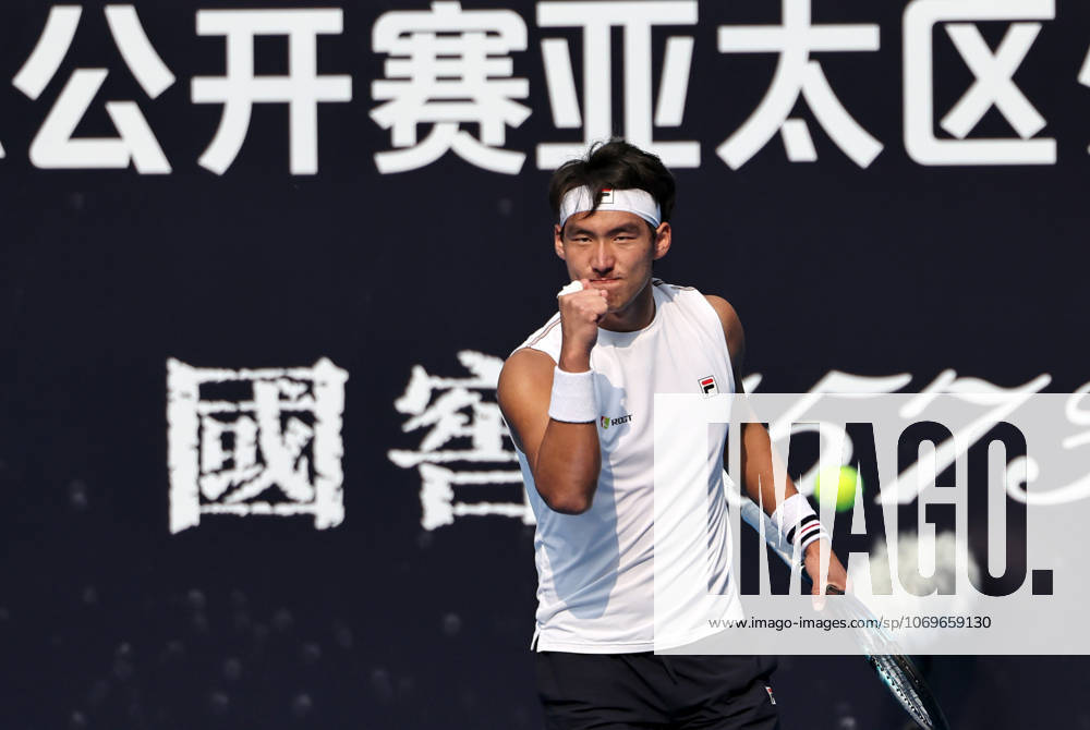 Bu Yunchaokete of China reacts in the Men s Singles Semifinal match against Beibit Zhukayev of Kazakhstan on day 5 of the 2026 Australian Open Asia-Pacific Wildcard Playoffs at the Sichuan International Tennis Centre on November 28, 2025 in Chengdu, Sichuan Province of China.