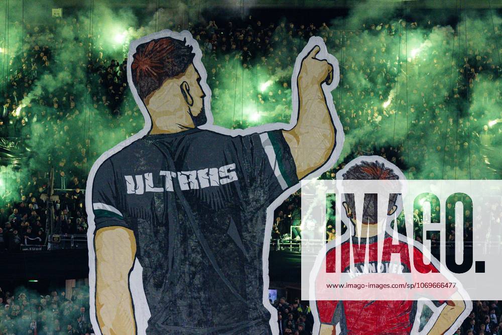 Football, 2025 2026, 2 Bundesliga, Matchday 14, Hannover 96 Karlsruher SC Fans Hannover with a choreography for the 25th anniversary of the Ultras with the slogan Unsere Art zu leben DFL REGULATIONS PROHIBIT ANY USE OF PHOTOGRAPHS AS IMAGE SEQUENCES AND OR QUASI VIDEO
