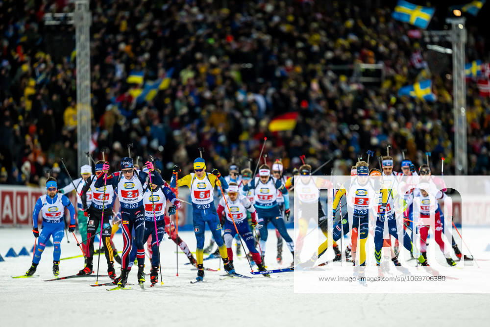 Martin Uldal of Norway and Viktor Brandt of Sweden compete in Men s 4x7,5 km Relay during the IBU World Cup on November 29, 2025 in Östersund Photo Mathias Bergeld BILDBYRAN code MB MB1250 biathlon biathlon biathlon world cup ibu world cup relay relay bbeng norway norway se